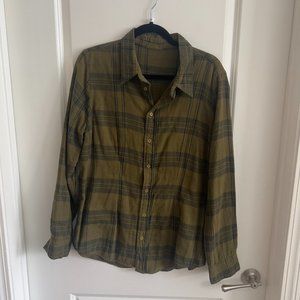 CP Shades Button Up Blouse Size Large Color Green Black